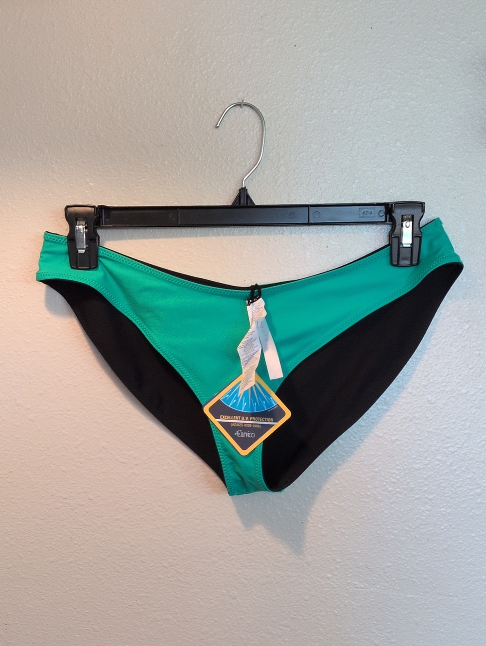 NWT Fabletics Reversible Teal and Black Swim Bottoms